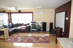 Home theater & Family room located just off the kitchen