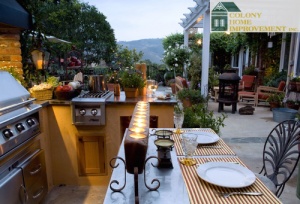 Improve your parties with an outdoor kitchen addition.