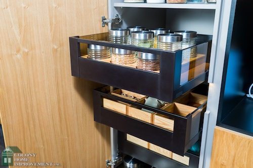 Consider storage options for your kitchen renovation.