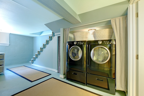 Basement remodeling is the perfect opportunity for a laundry room.