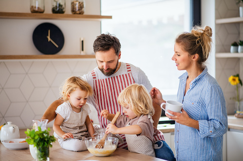 A kitchen renovation creates a kid-friendly environment.